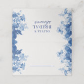 中国の青い水彩色のウェディングシャワー プレイスカード (外部開封)