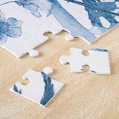 中国の青い白い鳥のフローラアジアの影響 ジグソーパズル (側面)