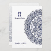 中国の青白磁ダブルハピネス 招待状 (正面/裏面)