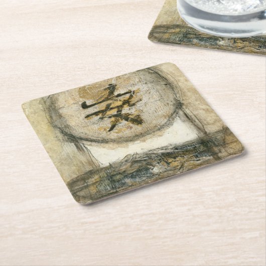 中国の静絵画けさ スクエアペーパーコースター (アングル)