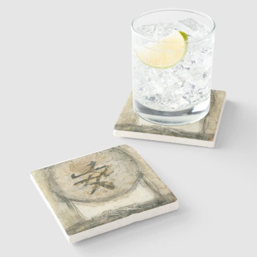 中国の静絵画けさ ストーンコースター (横)