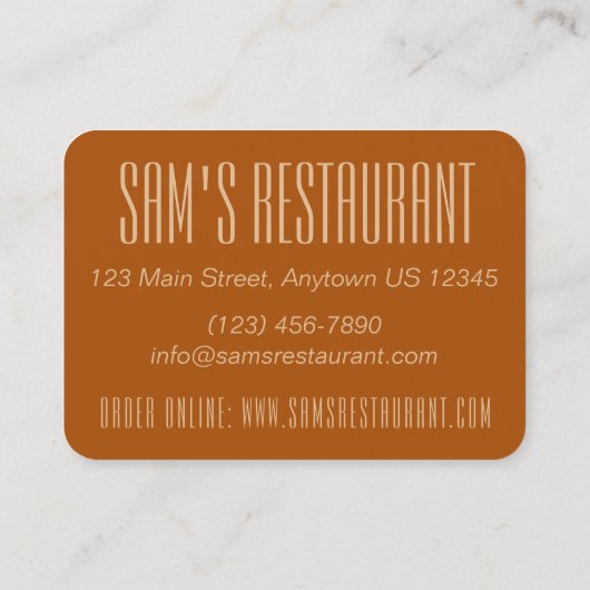 中国の食べ卵エ転がグロルレストランシェフ調理師 名刺 (裏面)