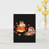 中国の馬カワウソ面白い子供メンズレディースハッピーN カード (黄色い花)