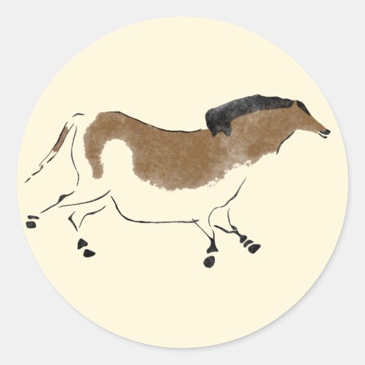 中国の馬 ラウンドシール (正面)