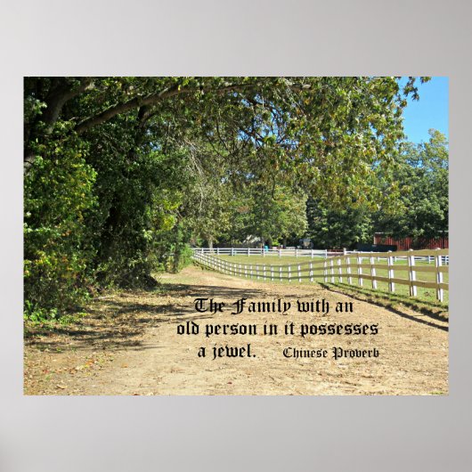 中国の高齢者の価値についての諺。 ポスター (正面)