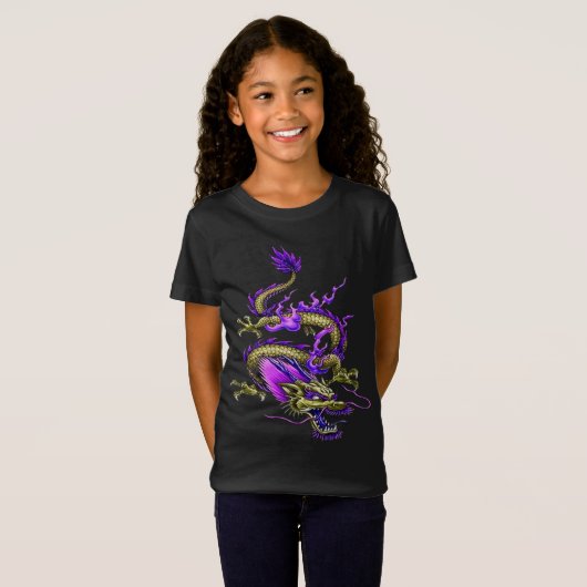 中国の黄色い賢いドラゴン神話の生き物 Tシャツ (正面フル)