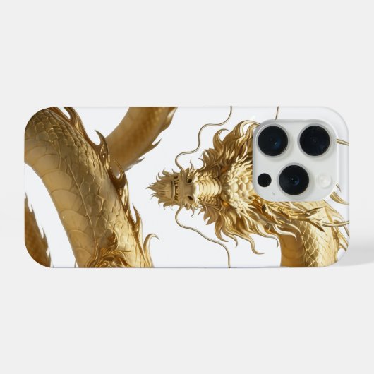 中国の黄金の龍のアート | 神話の生物の幻想 iPhoneケース (裏面横)
