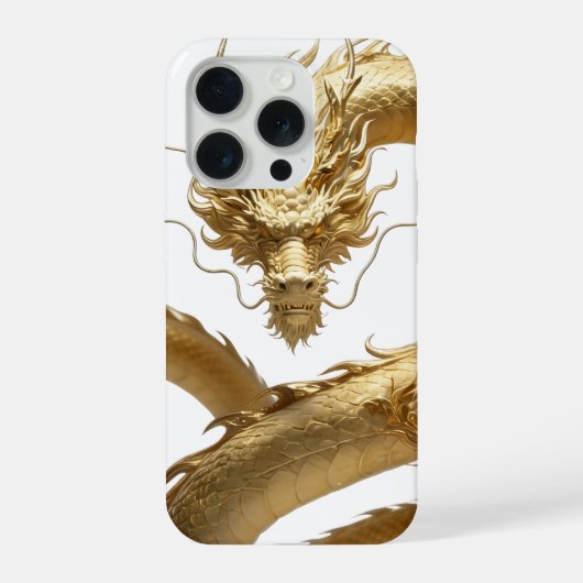 中国の黄金の龍のアート | 神話の生物の幻想 iPhoneケース (裏面)
