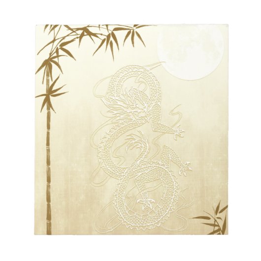 中国の龍と竹 ノートパッド (正面)
