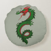 中国の龍の枕 ラウンドクッション (裏面)