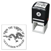 中国の龍ロウン #4 丸図書館の本の名前 セルフインキングスタンプ (インサイチュ)