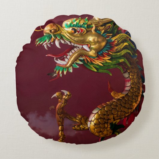 中国の龍 ラウンドクッション (正面)