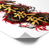 中国の龍 - 諦めない ポスター (角)