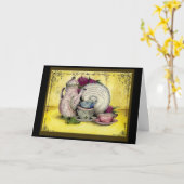 中国の20周年結婚記念日のギフトカード カード (黄色い花)