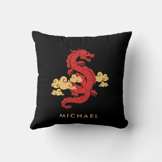 中国の2024年旧正月ドラゴンパーソナライズされた クッション (裏面)