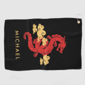 中国の2024年旧正月ドラゴンパーソナライズされた ゴルフタオル (横)