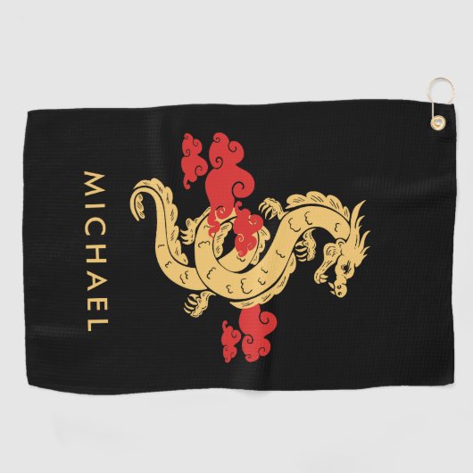 中国の2024年旧正月ドラゴンパーソナライズされた ゴルフタオル (横)
