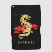 中国の2024年旧正月ドラゴンパーソナライズされた ゴルフタオル (正面)