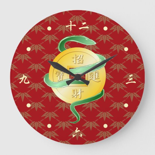 中国の2025年の旧正月の富 ラージ壁時計 (正面)