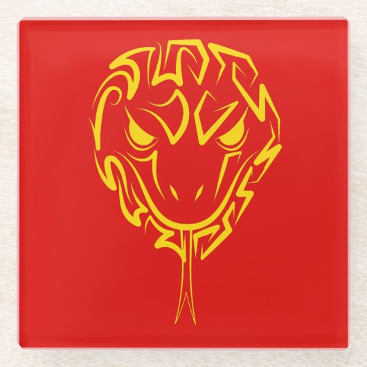 中国の2025年の旧正月4723木材 ガラスコースター (正面)