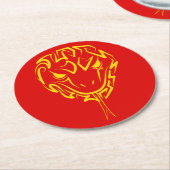 中国の2025年の旧正月4723木材 ラウンドペーパーコースター (アングル)