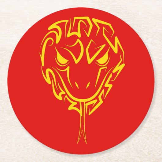 中国の2025年の旧正月4723木材 ラウンドペーパーコースター (正面)