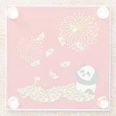 中国の2025年パンダの新年 ガラスコースター (裏面)