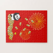 中国の2025年パンダの新年 ジグソーパズル (横)