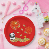 中国の2025年パンダの新年 ペーパープレート (パーティー)