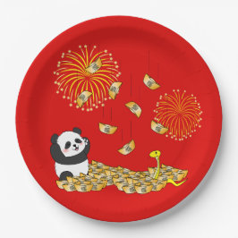 中国の2025年パンダの新年 ペーパープレート