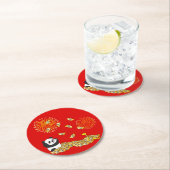 中国の2025年パンダの新年 ラウンドペーパーコースター (インサイチュ)