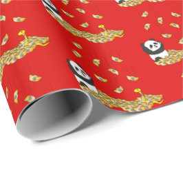 中国の2025年パンダの新年 ラッピングペーパー