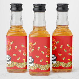 中国の2025年パンダの新年 リキュールボトルラベル
