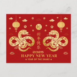 中国の2025年新年 ポストカード