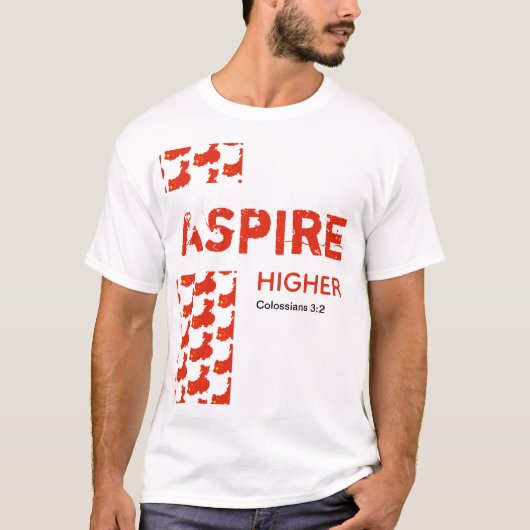 中国の「より高みを目指せ」キリスト教聖書 Tシャツ (正面)
