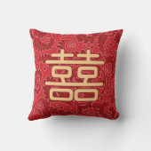 中国の「二重の幸福」結婚装飾用クッション クッション (裏面)