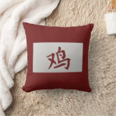 中国の〔占星術の〕十二宮図の看板の赤 クッション (ブランケット)