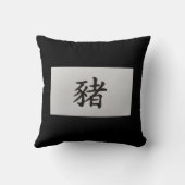中国の〔占星術の〕十二宮図サインピグブラック クッション (裏面)