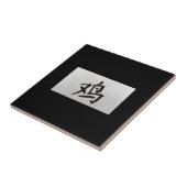 中国の〔占星術の〕十二宮図サインロースターブラック タイル (側面)