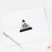 中国の〔占星術の〕十二宮図サインロースターブラック 三角形シール (封筒)