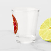 中国の〔占星術の〕十二宮図スネークレッド/金ゴールドID542 ショットグラス (右)