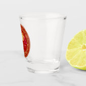 中国の〔占星術の〕十二宮図ラビットレッド/金ゴールドID542 ショットグラス (右)