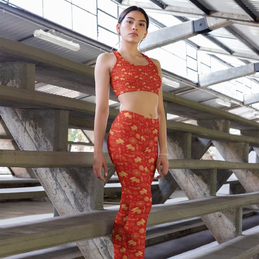 中国の〔占星術の〕十二宮図伝統的シンボルや象徴ラビットパターン レギンス