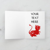 中国の〔占星術の〕十二宮図切り虎図解入りの、写真付きの シーズンカード (内部)