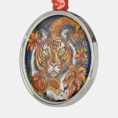 中国の〔占星術の〕十二宮図年の虎オーナメント メタルオーナメント (左)