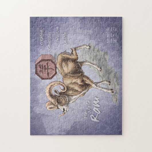 中国の〔占星術の〕十二宮図年 ジグソーパズル (縦)