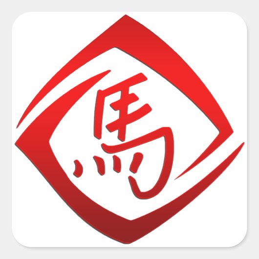 中国の〔占星術の〕十二宮図年 スクエアシール (正面)
