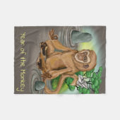 中国の〔占星術の〕十二宮図年 フリースブランケット (正面(横))