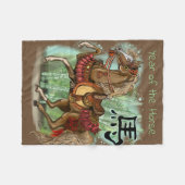 中国の〔占星術の〕十二宮図年 フリースブランケット (正面(横))