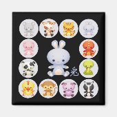 中国の〔占星術の〕十二宮図年 マグネット (正面)